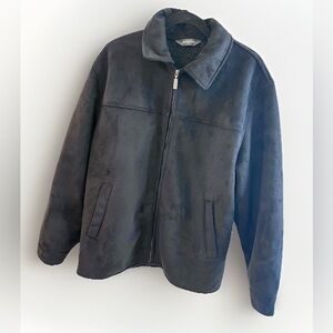 St. John's Bay Black Brown Men's Bomber Jacket Size Large